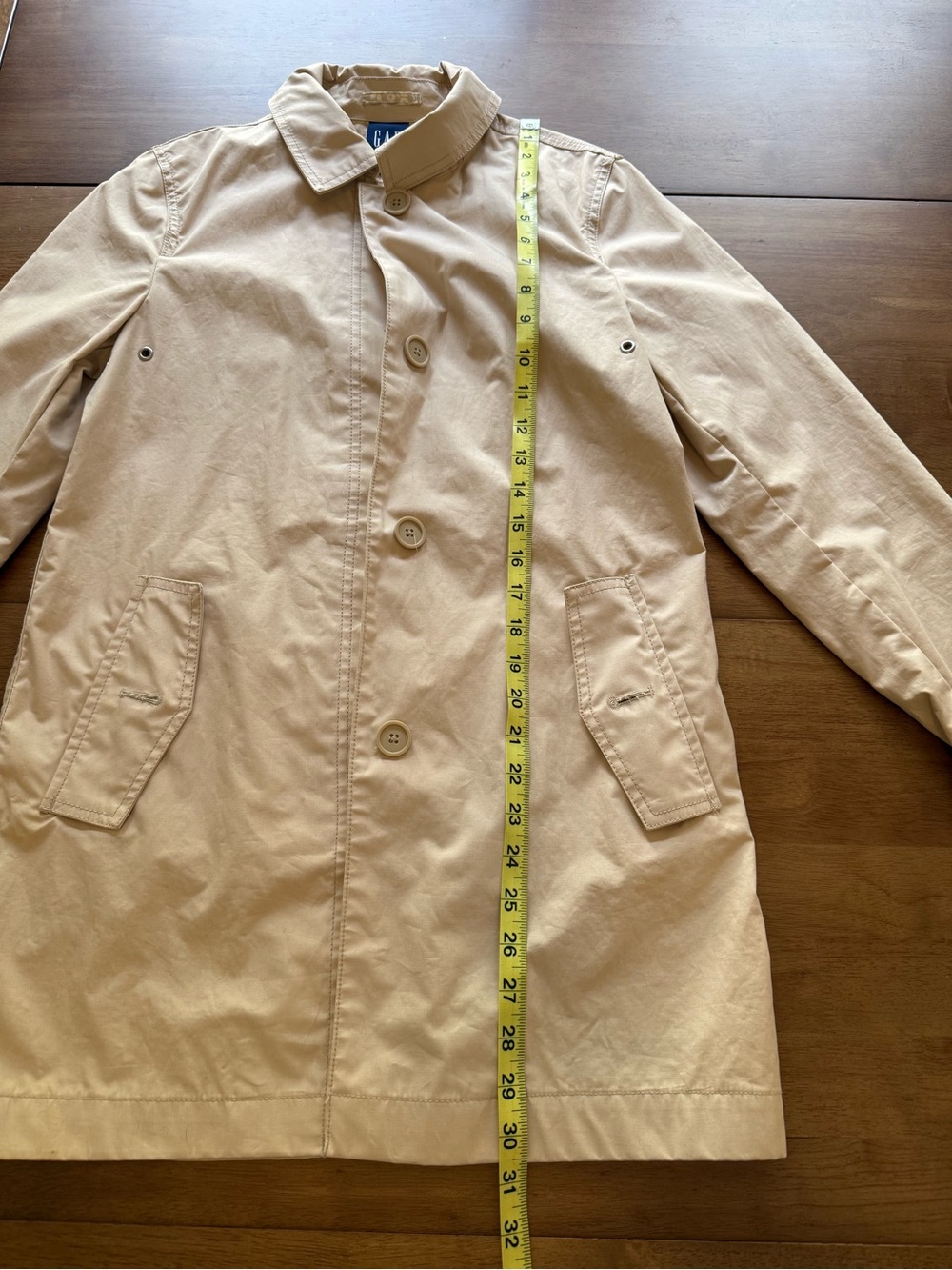GAP Beige Rain Coat Trench Jacket Women’s XS Lightweight Button Front - Picture 4 of 15
